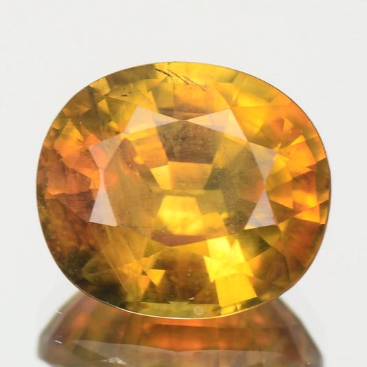 3.35 Cts Natural Orangish Yellow Sapphire Oval Madagascar