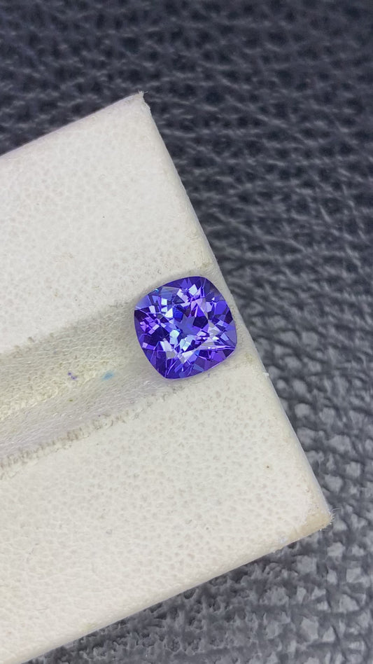 0.91 Cts Natural Corundum Blue Sapphire Cushion Srilanka